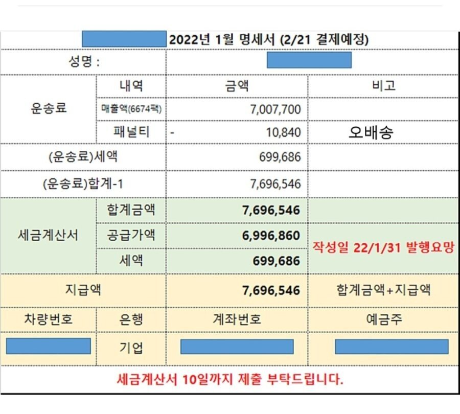 쿠팡 생수 배송기사 월급..jpg