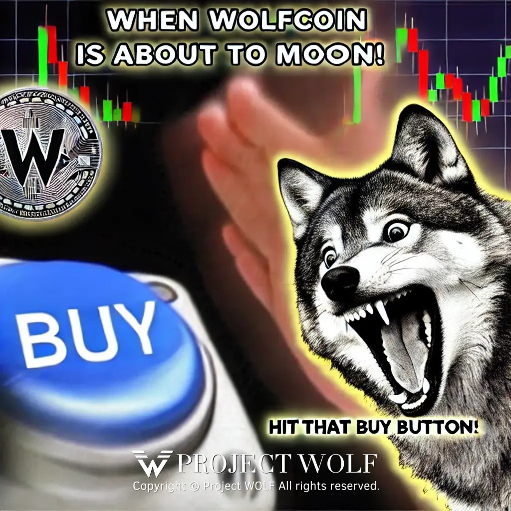 DALL·E 2024-10-11 23.56.41 - A humorous meme showing a wolf eagerly slamming a large ',BUY', button with a giant &#.jpg