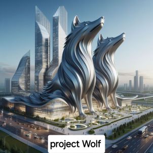 Project Wolf 건물을 압도하는 울프 조각상~!