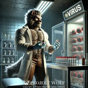 Researcher Wolf studying the virus