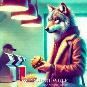 project WOLF  / holding a hamburger