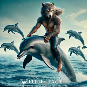 Project  Wolf / riding a dolphin