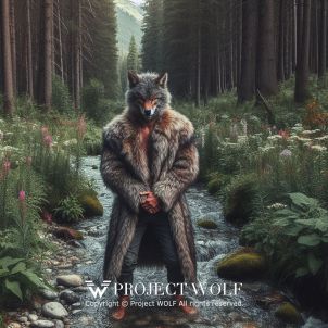 Project Wolf / Wolf in the middle of the river