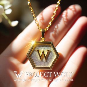 Project Wolf / W - Hexagon Necklace