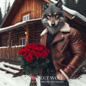 Project Wolf / Wolf holding a rose