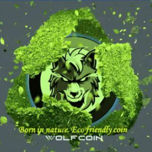 Born in nature. Eco friendly coin , WOLFCOIN (GIF ver.)