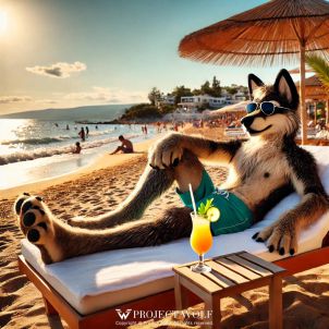 WOLFCOIN / Enjoying the beach in a Greek beach.