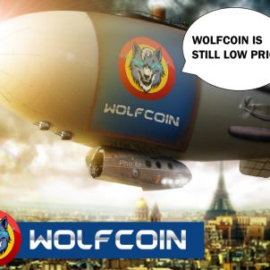 하늘을 나는 울프코인 WOLFCOIN FLYING IN THE SKY