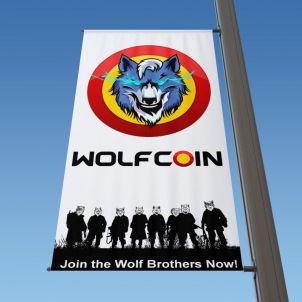 울프코인 깃발 홍보물 WOLFCOIN FLAG SIGNAGE