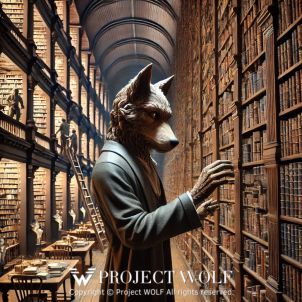 project WOLF/organizing books in a vast library.