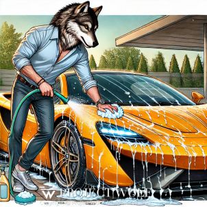 project WOLF/washing his sleek sports car