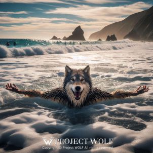 Project Wolf/ swim while enjoying the rough waves