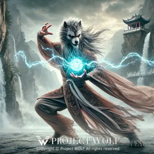 Project  Wolf / lightning-like energy into his hand