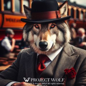 Project Wolf/ Wolf preparing for a train trip