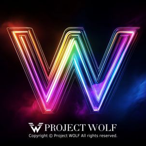 PROJECT WOLF!! "W". Rainbow neon!!