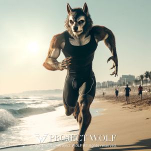 Project  Wolf  / running on the beach