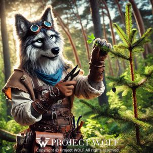 project WOLF/trims branch in the forest