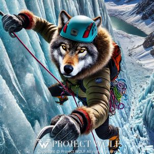 project WOLF/climbs the ice wall