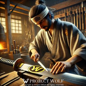 a master craftsman making a sword