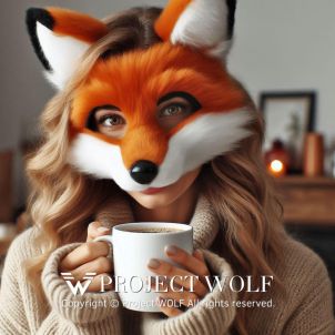 Project Wolf / Fox drinking warm coffee