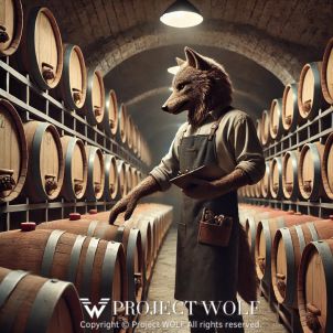 Project  Wolf / nspecting wine barrels