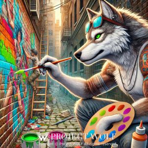 project WOLF/painting a mural in an alley.