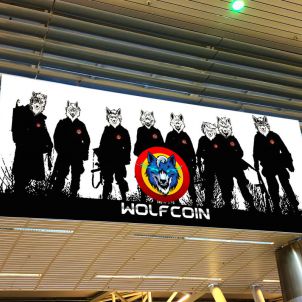 울프 실내홍보물 WOLFCOIN INDOOR SIGNAGE