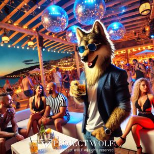 Wolf enjoying the party