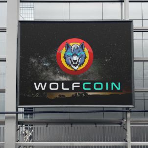 밤하늘에 빛나는 울프코인 WOLFCOIN SHINING IN THE NIGHT SKY