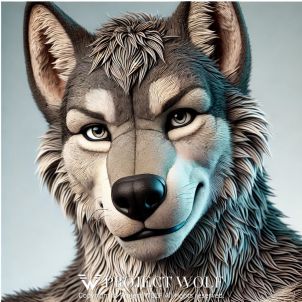 a nice wolf with a smile on one's face