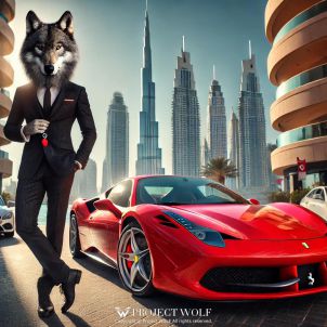 WOLFCOIN - Drivig in Dubai in a sleek car