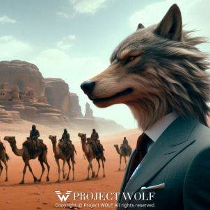 Project Wolf/ Wolf Feeling the Wind in the Desert