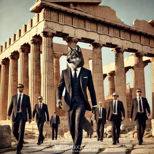 WOLFCOIN - Wolf enjoying cultural heritage in Greece