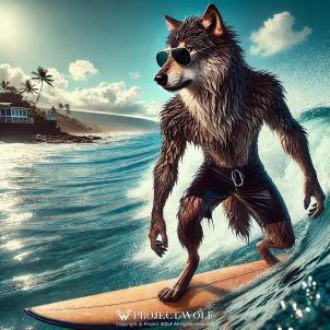 WOLFCOIN - A surfer in Hawaii