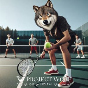 Project Wolf / Wolf playing tennis