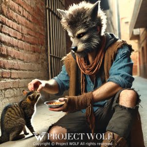 project WOLF/feeding a cat in the alley