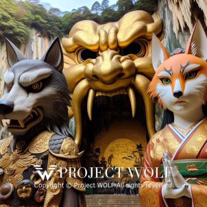 Proeject Wolf / Kyoto Golden Grotto in Japan in Wolf And Fox