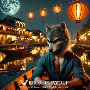 project WOLF/sitting in a boat on a river at night