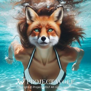 Project Wolf / Our fox swimming