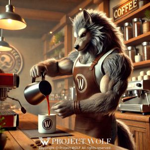 Wolf is extracting coffee