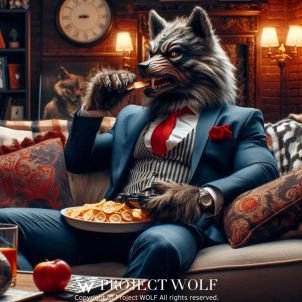 Project wolf / Wolf taking a break from the couch