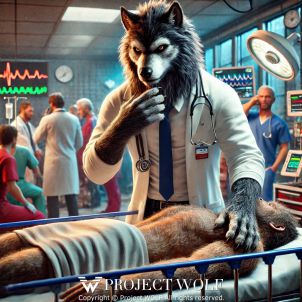 Wolf on duty in the ER