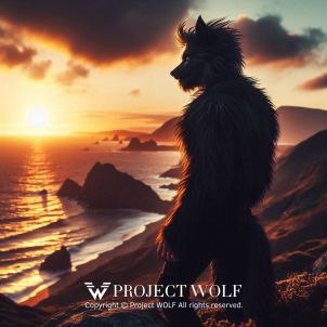 Project Wolf / Wolf watching the sun set