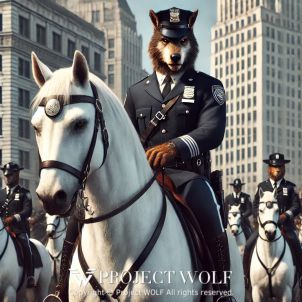 Project  Wolf / patrols the city on horseback