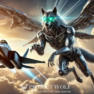 Project  Wolf / wolf robot is flying