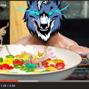 Doji and Shibainu Mukbang(WOLFCOIN MEME)