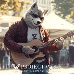 WOLFCOIN  The wolf busking.