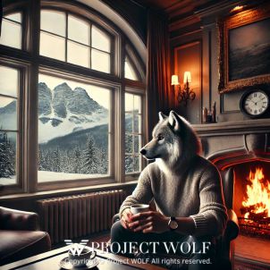 project WOLF/sitting by the fireplace