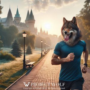 Project wolf / Wolf jogging in the morning