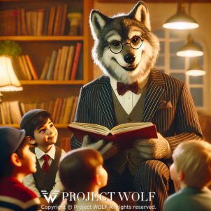 project WOLF/reading a book to the children